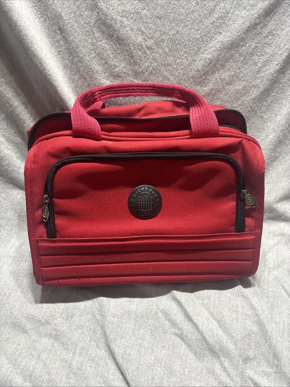 Ricardo Beverly Hills Red Travel Toiletry Bag Hanging Organizer Makeup Shaving